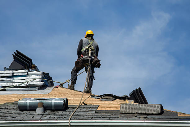 Professional Gutter Installation technician working in Wingdale, NY